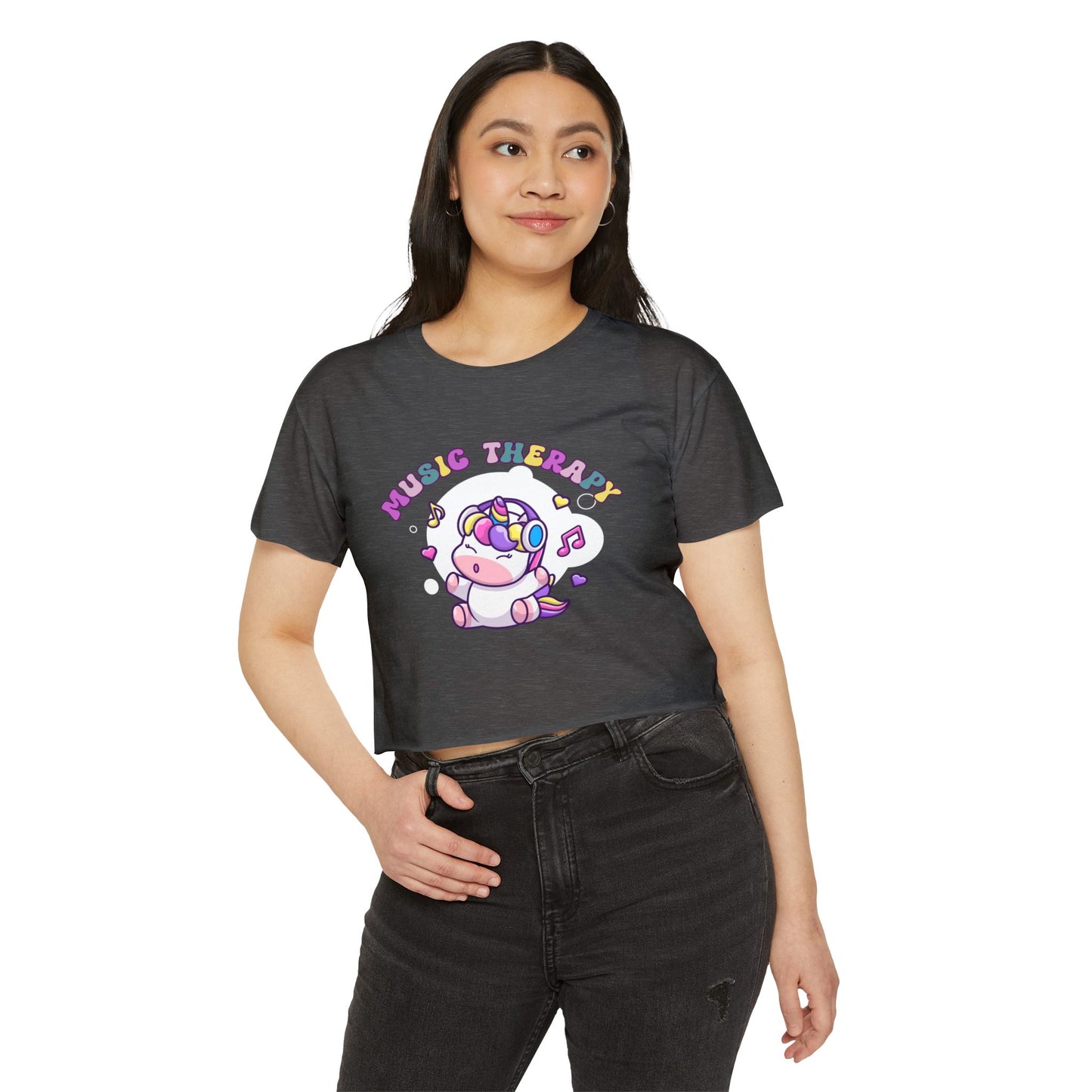 Music Therapy Unicorn Crop Top