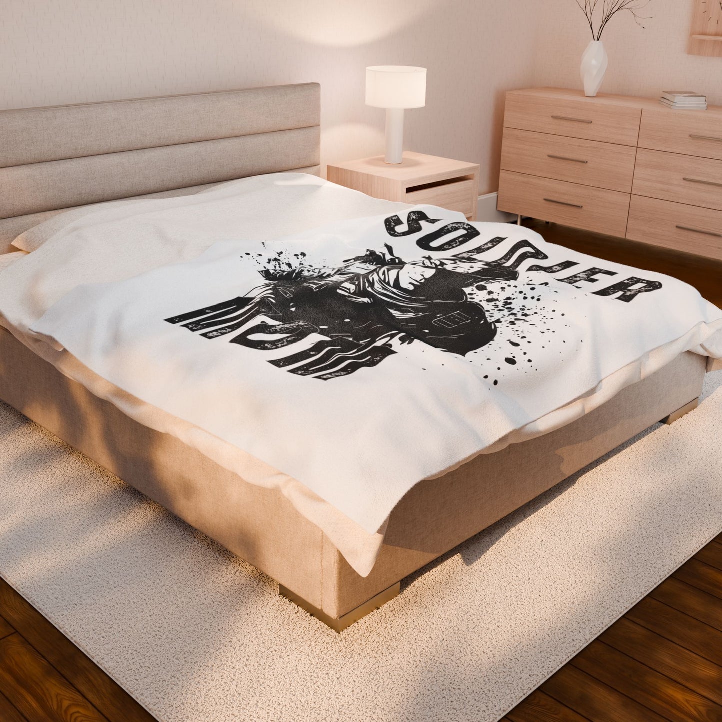 Personalized Soldier Mom Velveteen Plush Blanket