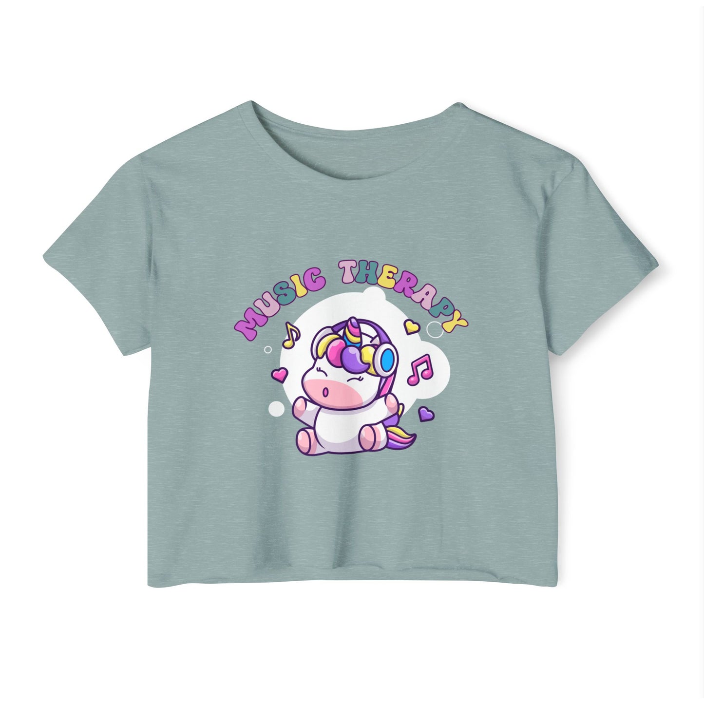 Music Therapy Unicorn Crop Top