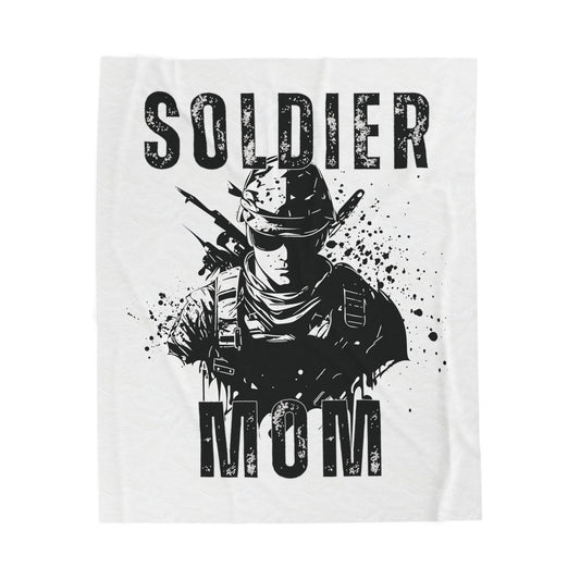 Personalized Soldier Mom Velveteen Plush Blanket