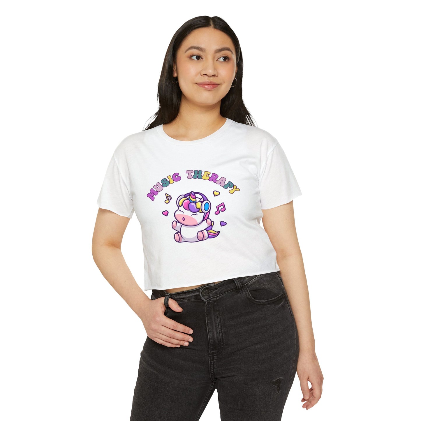Music Therapy Unicorn Crop Top