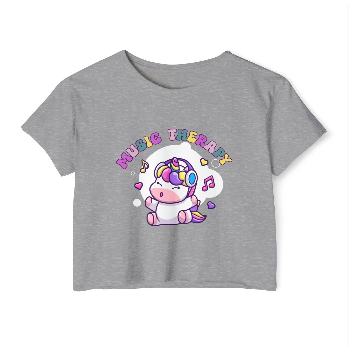 Music Therapy Unicorn Crop Top
