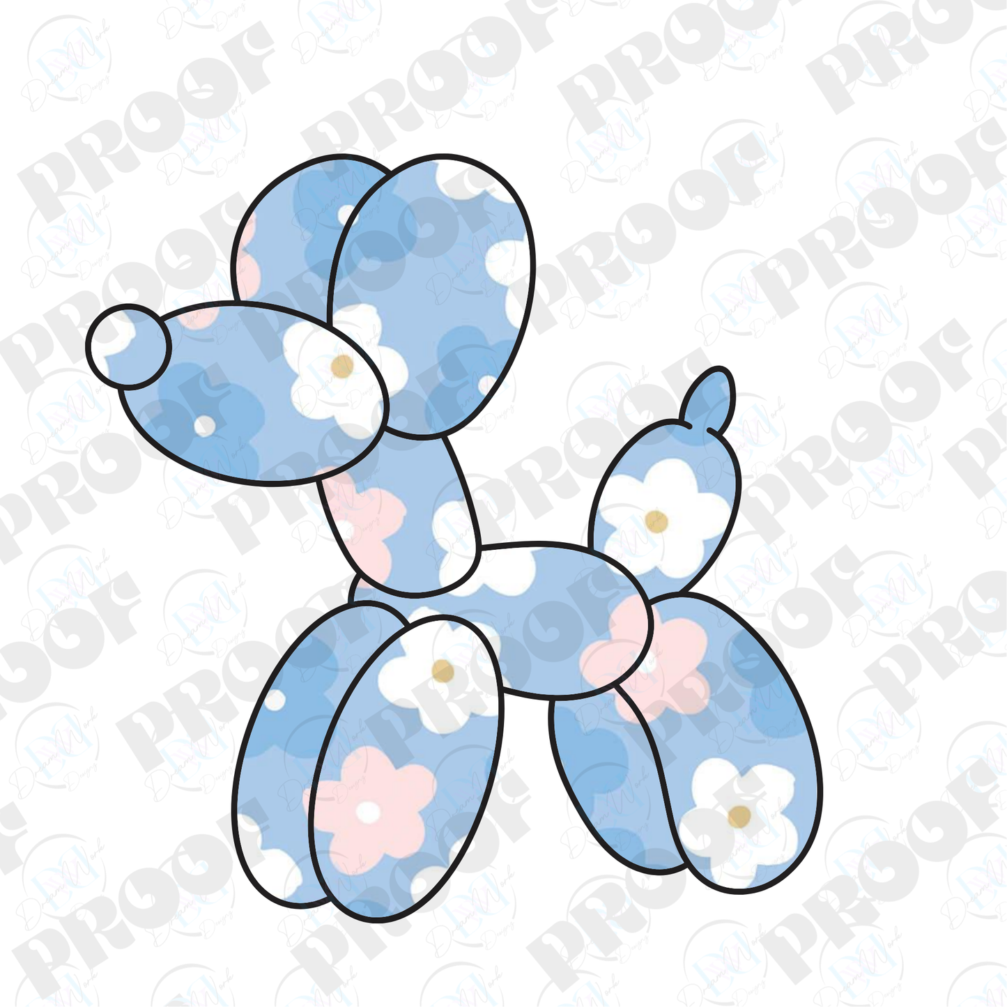 Balloon Dog Flowers (Multiple Options Apparel)