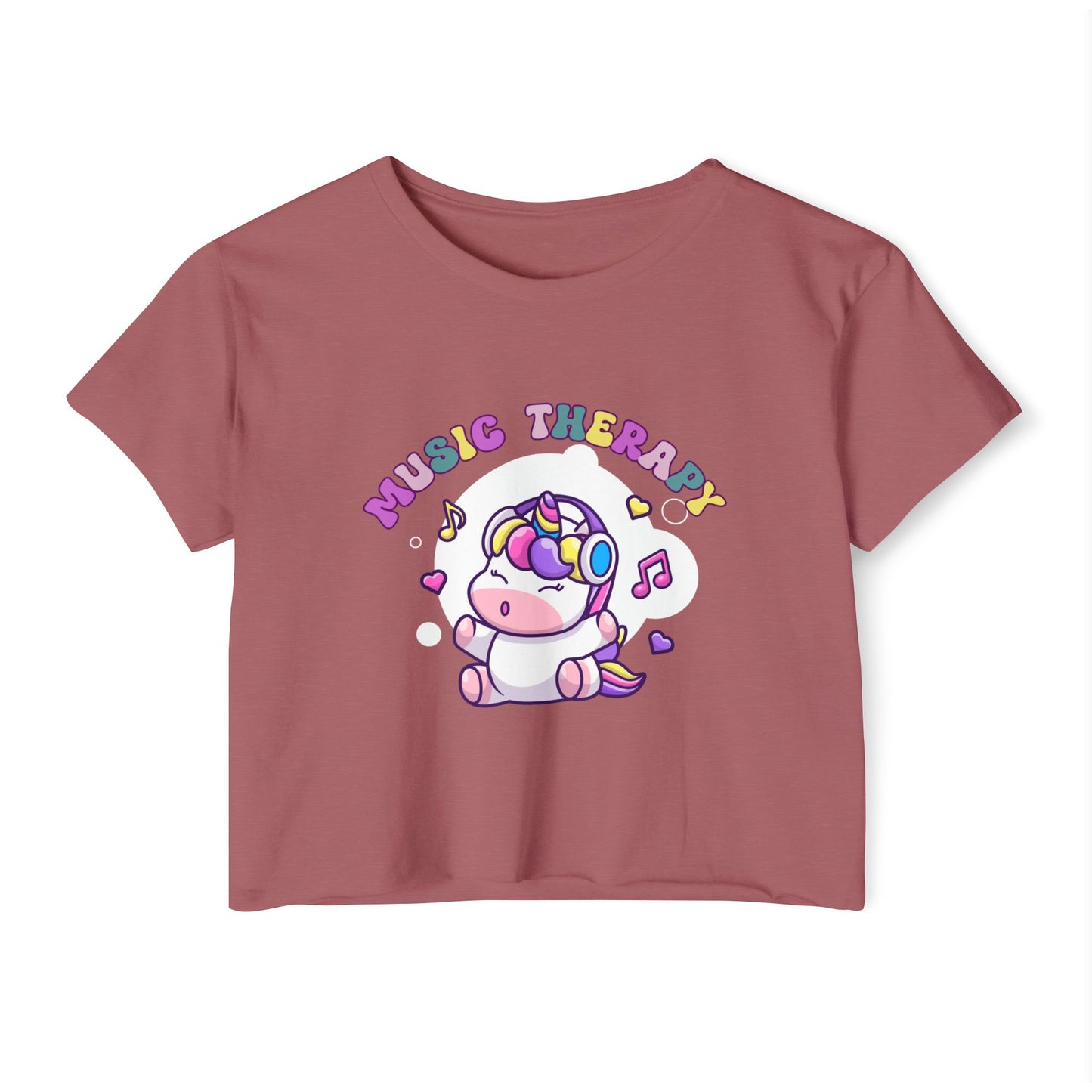 Music Therapy Unicorn Crop Top