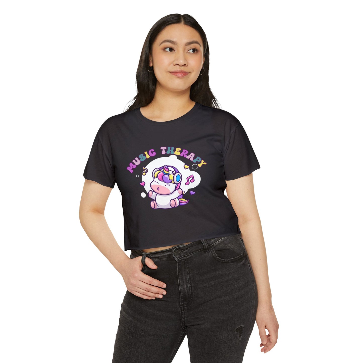 Music Therapy Unicorn Crop Top