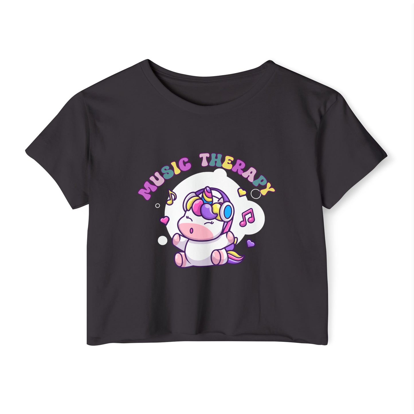Music Therapy Unicorn Crop Top