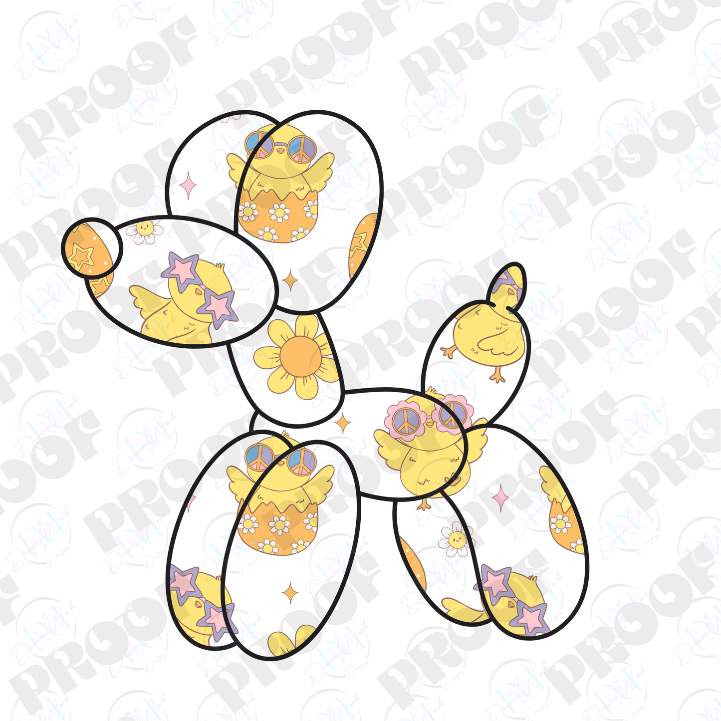 Balloon Dog Flowers (Multiple Options Apparel)