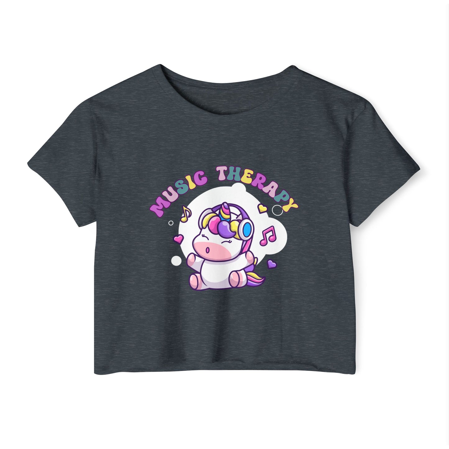 Music Therapy Unicorn Crop Top