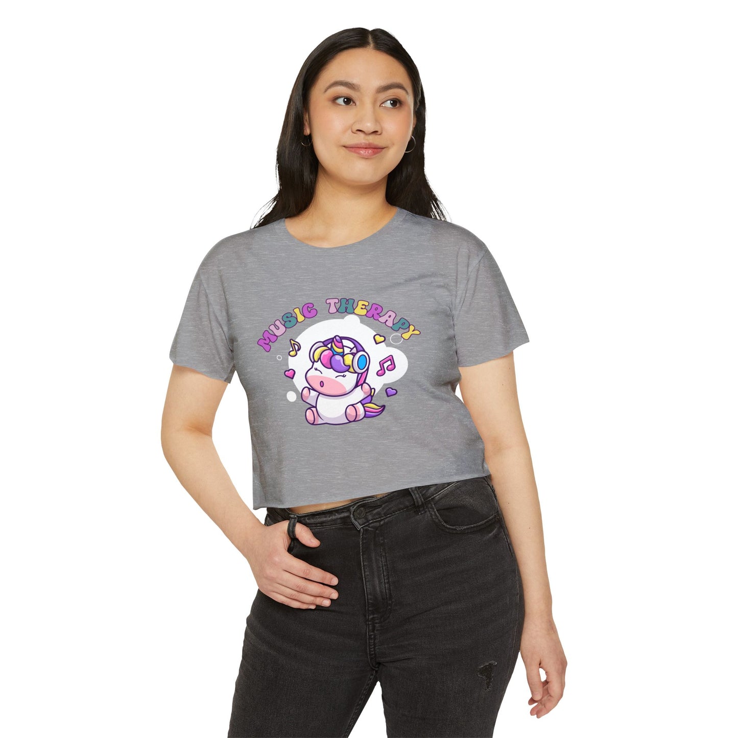Music Therapy Unicorn Crop Top