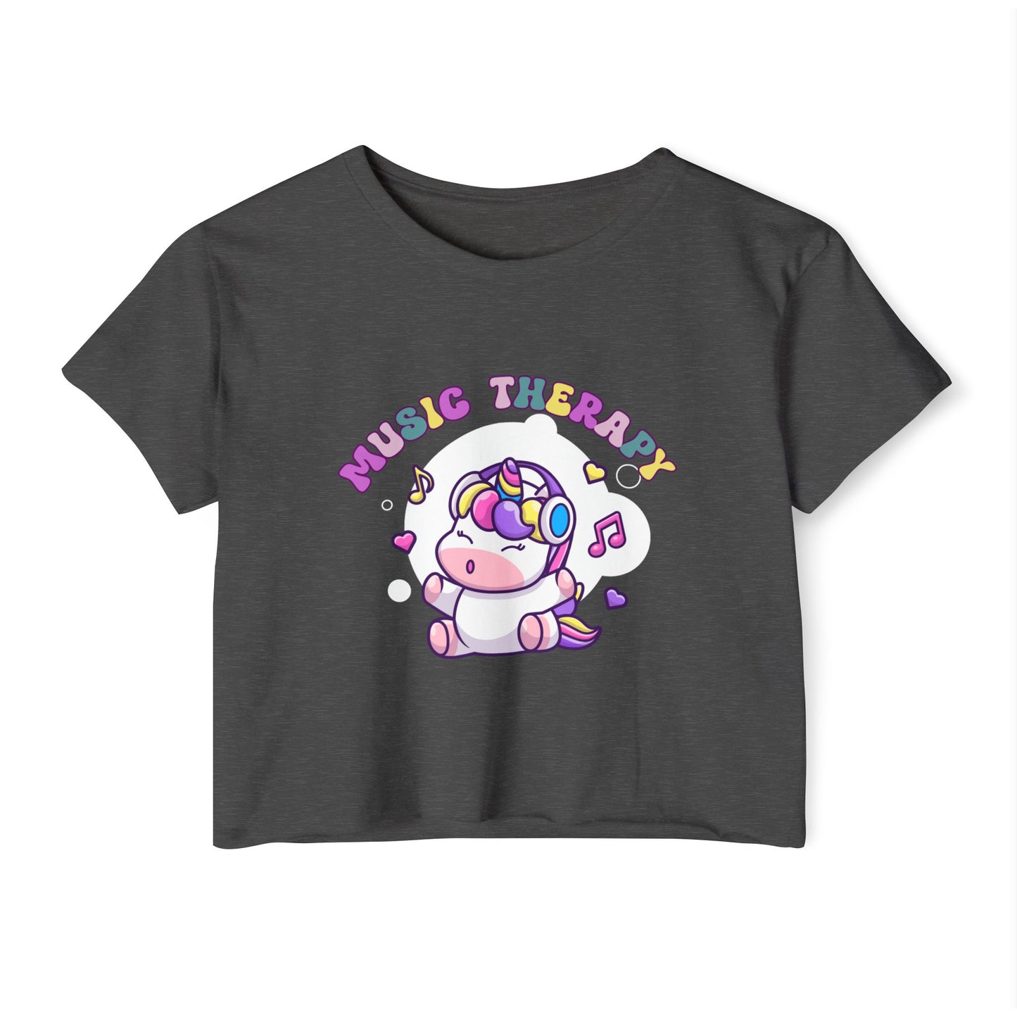 Music Therapy Unicorn Crop Top
