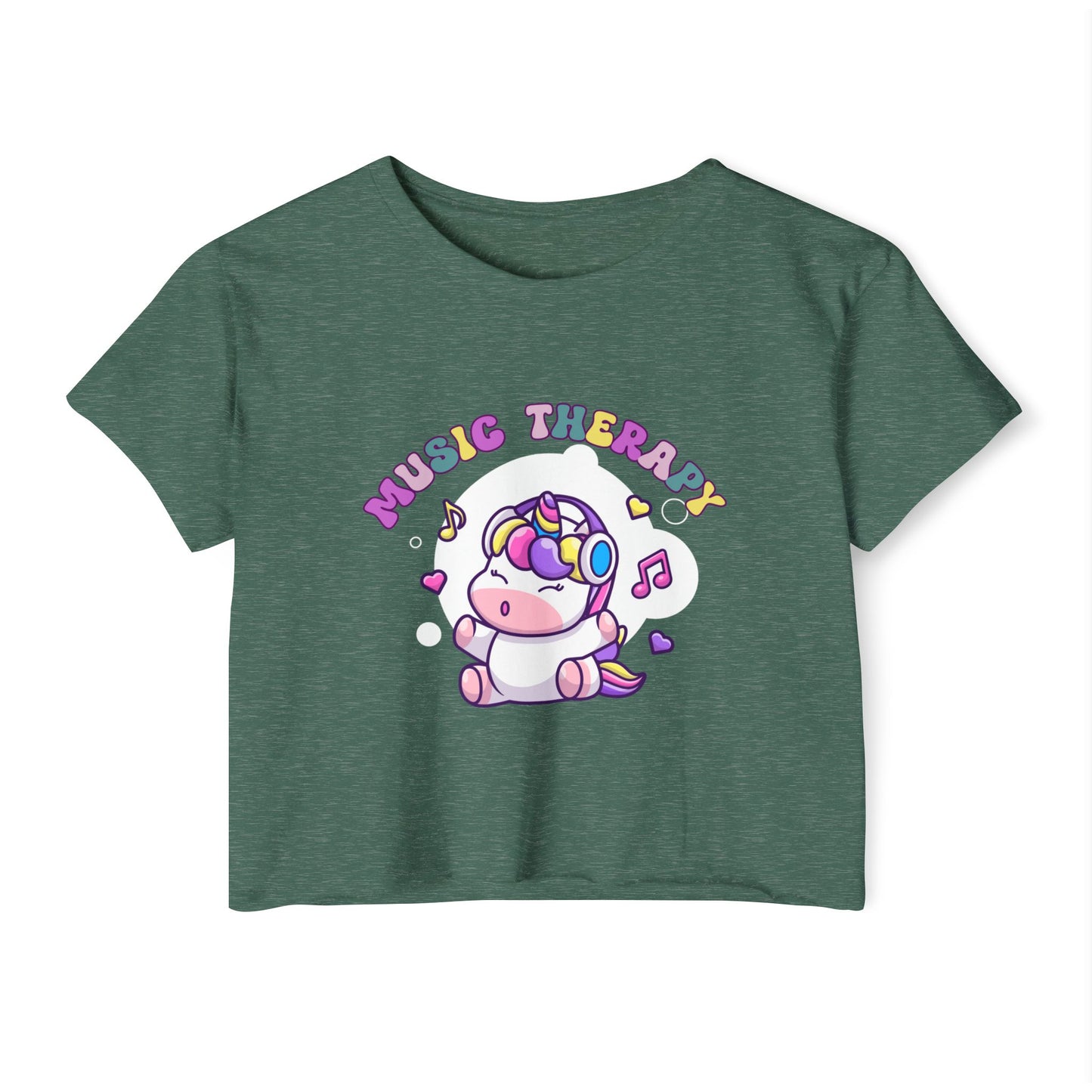 Music Therapy Unicorn Crop Top