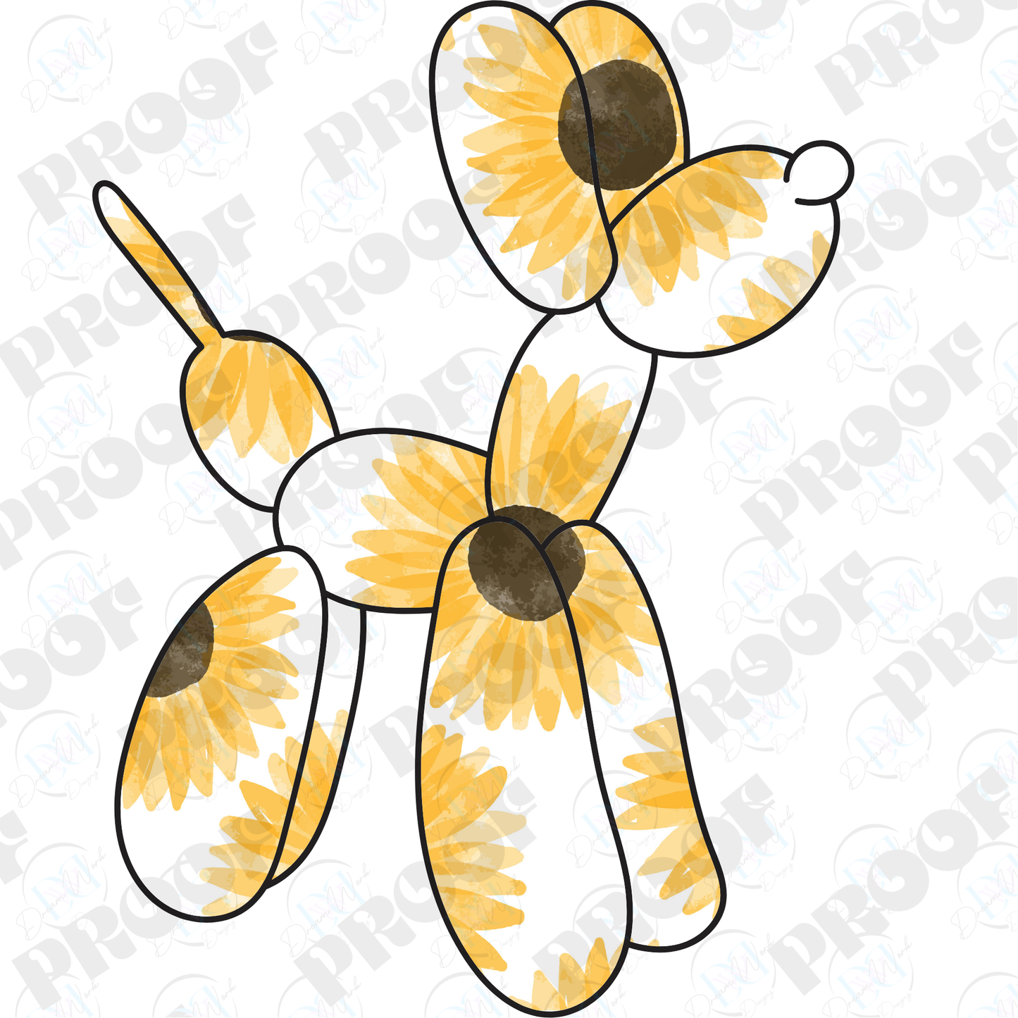 Balloon Dog Flowers (Multiple Options Apparel)