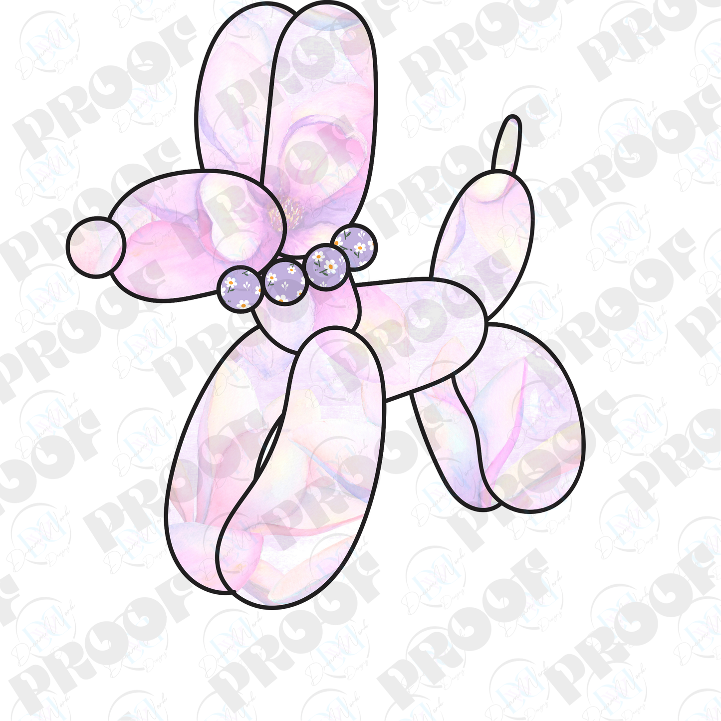 Balloon Dog Flowers (Multiple Options Apparel)