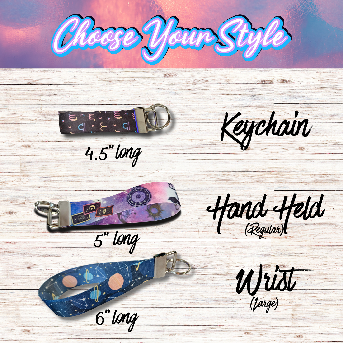 Astrology Keychain / Wrist Lanyard