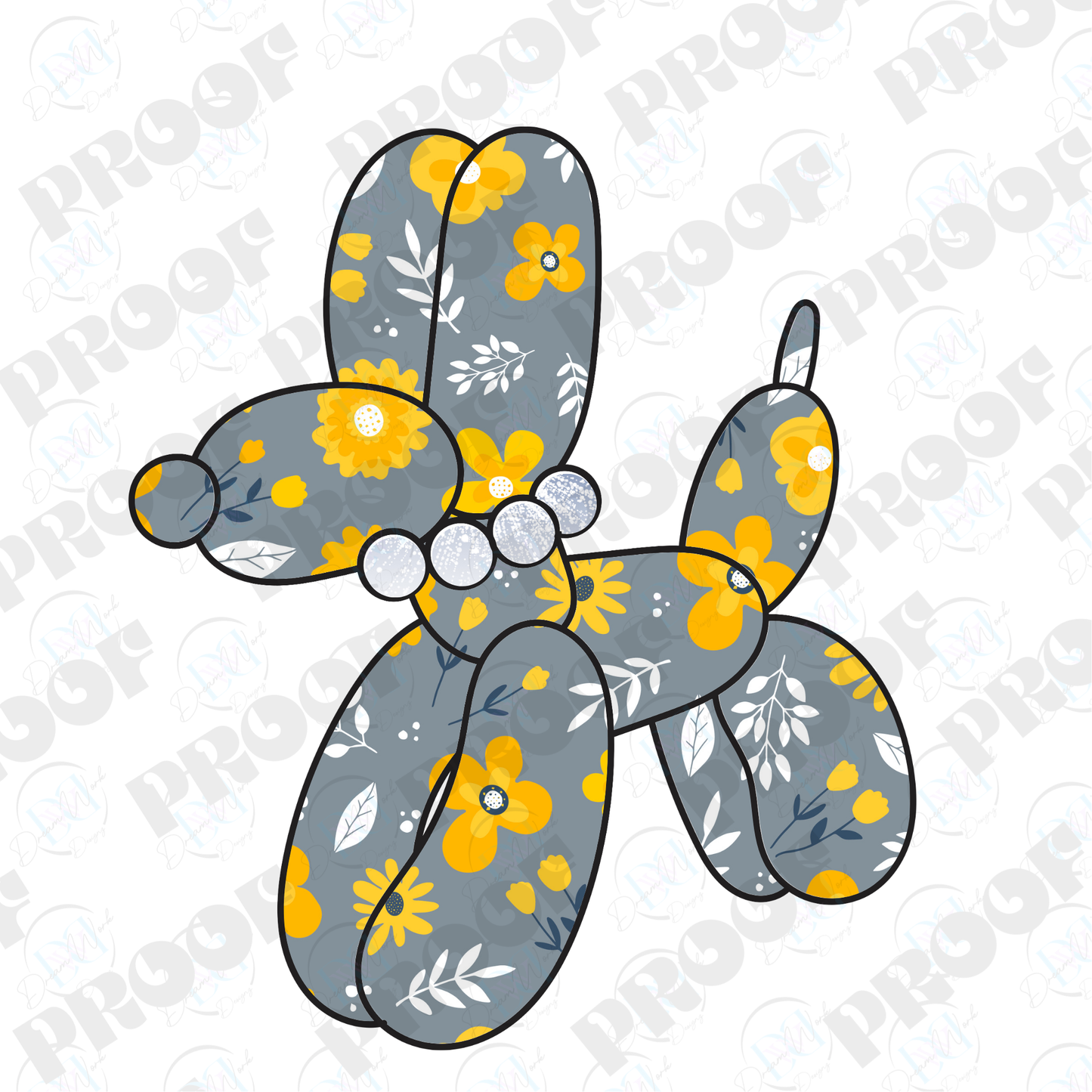 Balloon Dog Flowers (Multiple Options Apparel)