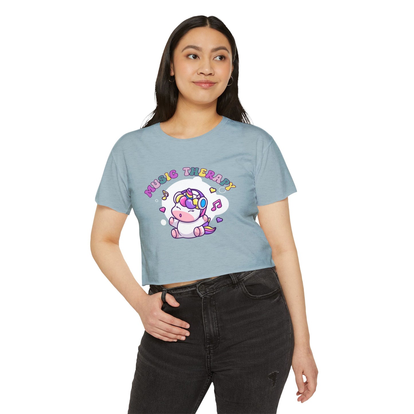 Music Therapy Unicorn Crop Top