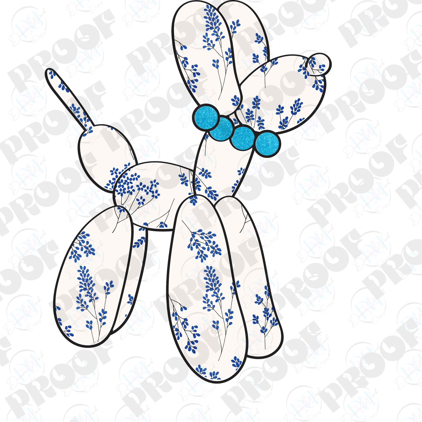 Balloon Dog Flowers (Multiple Options Apparel)