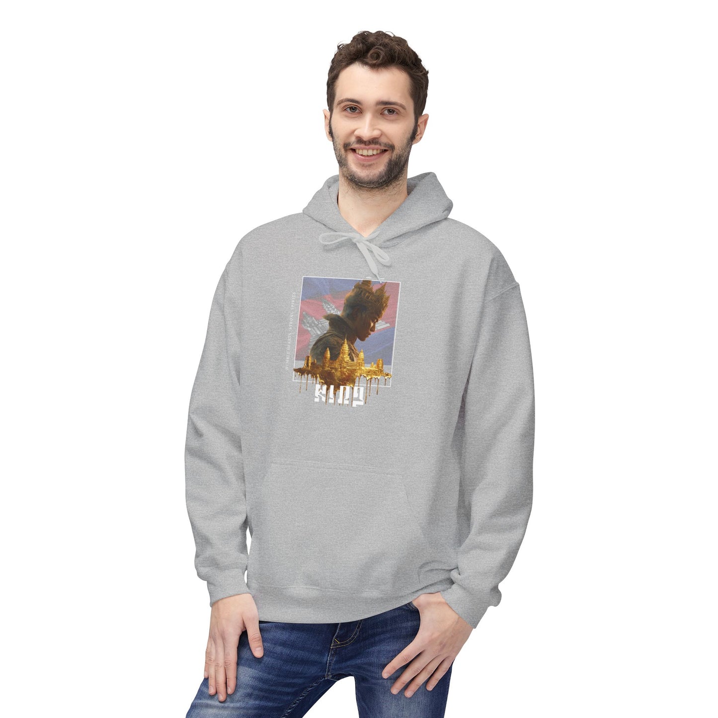 KING Royalty Hoodies | Custom Flag Background Option | Luxury Streetwear Hoodie | Dream Work Designz