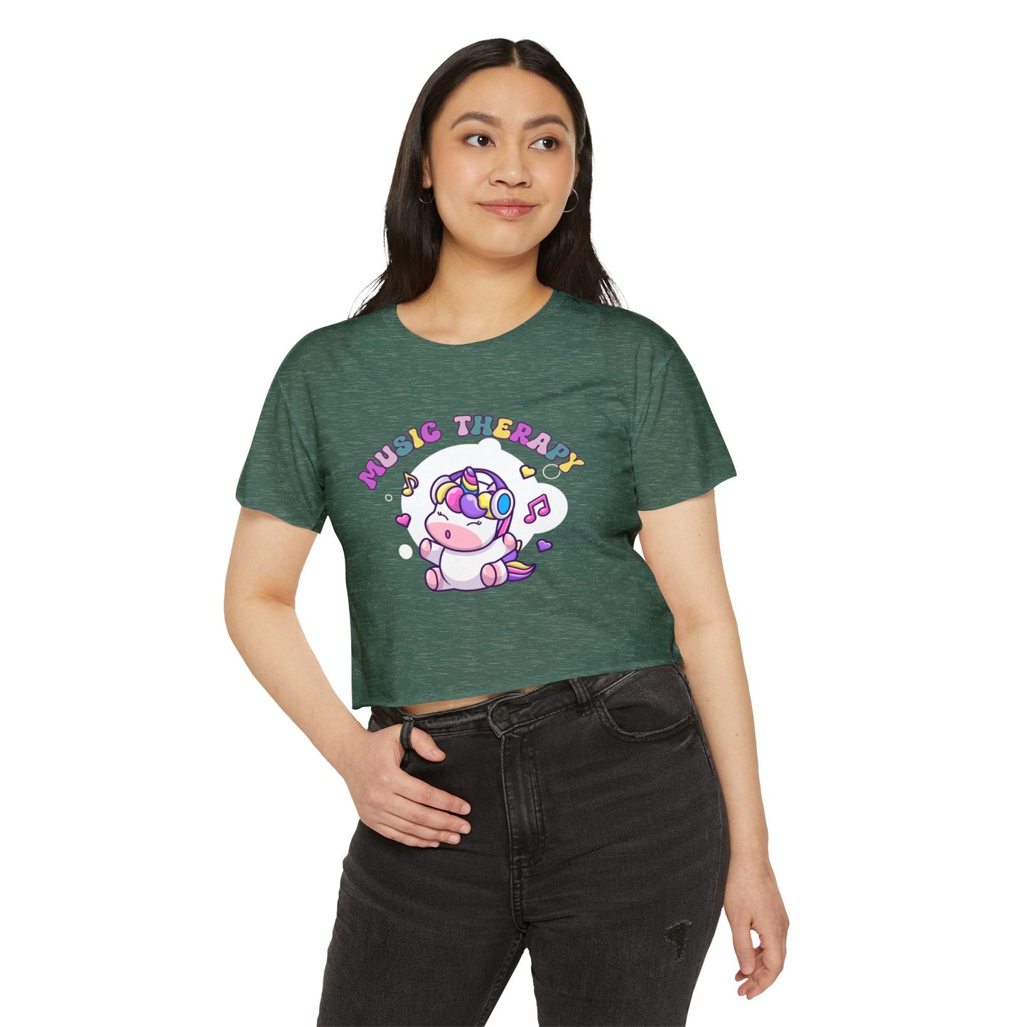 Music Therapy Unicorn Crop Top