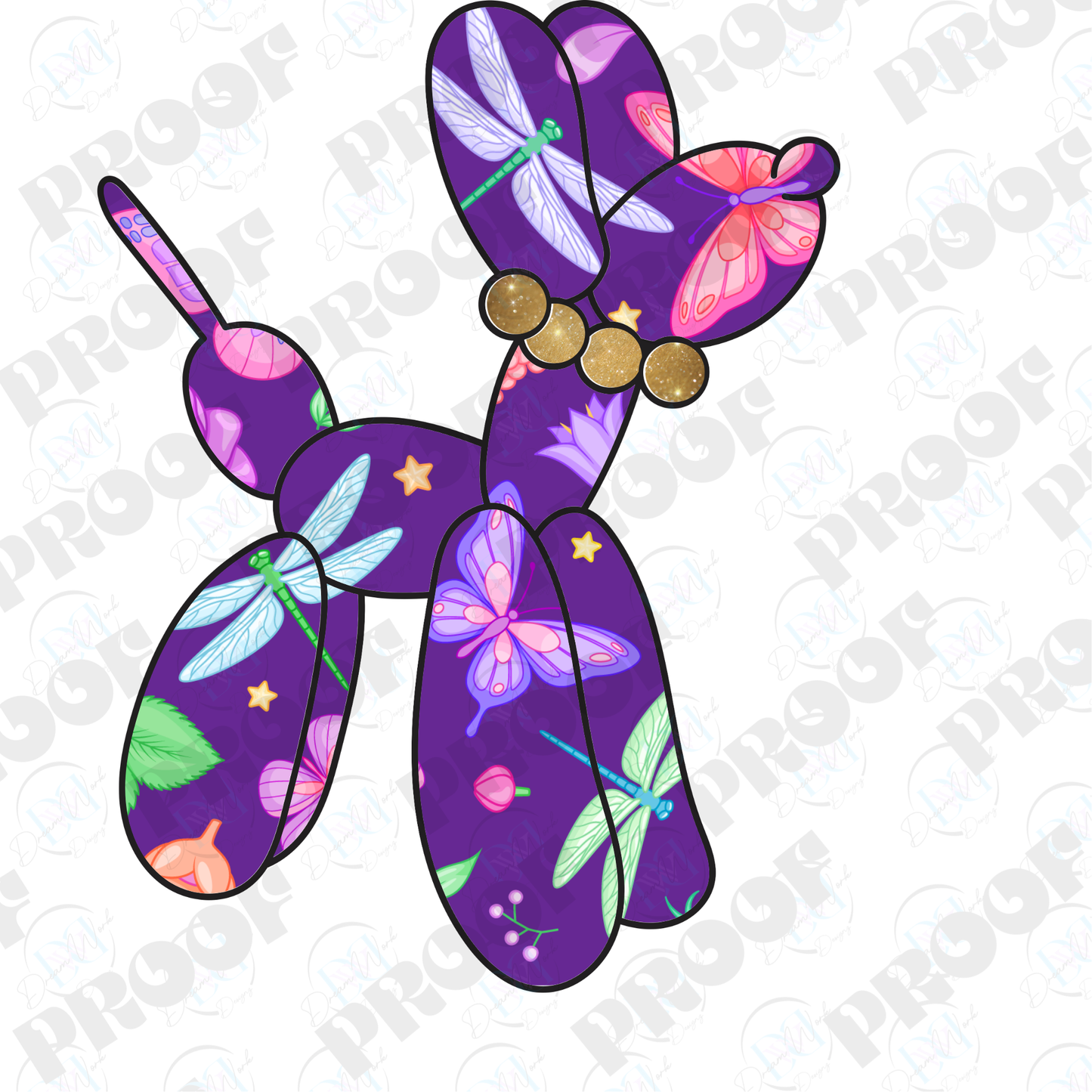Balloon Dog Flowers (Multiple Options Apparel)