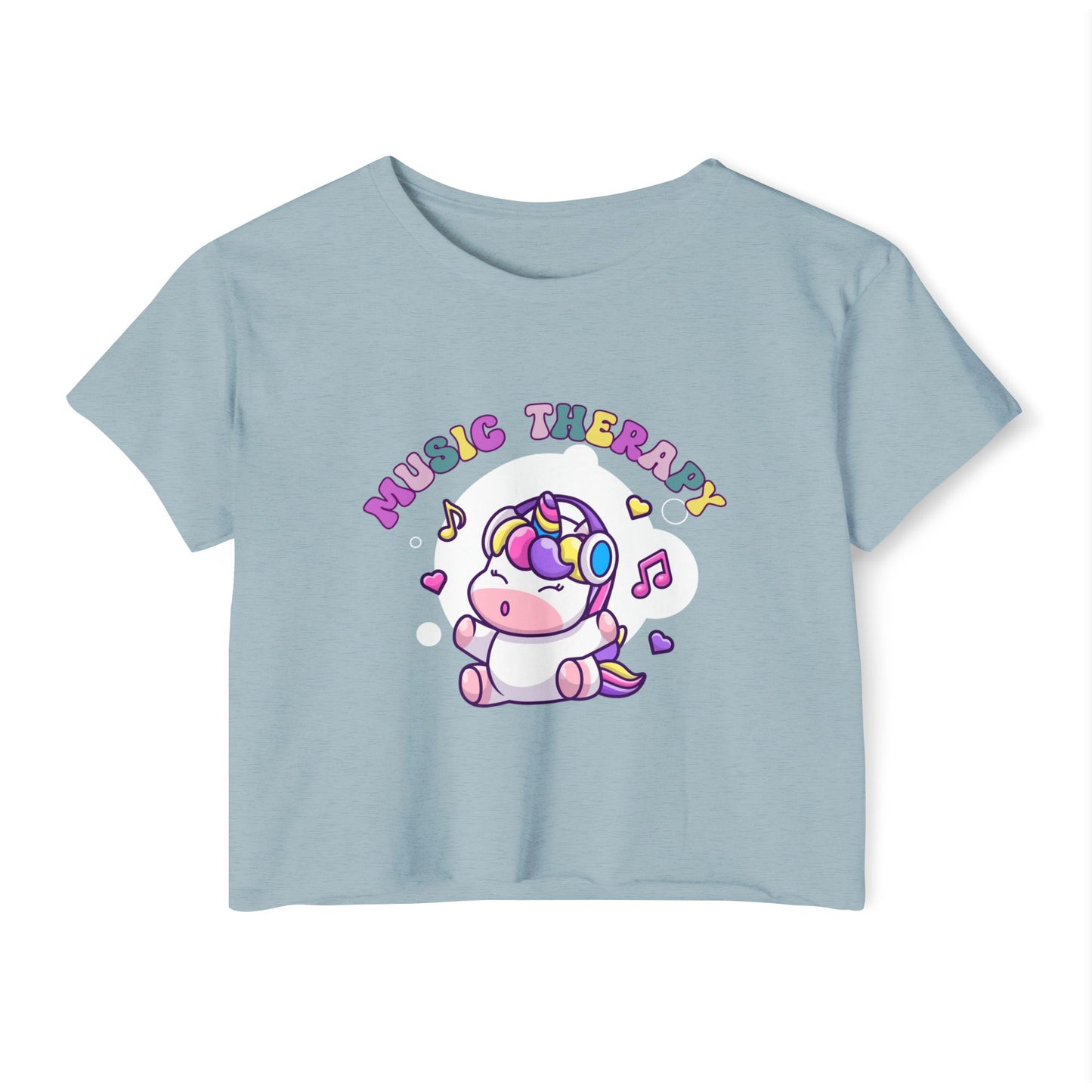 Music Therapy Unicorn Crop Top