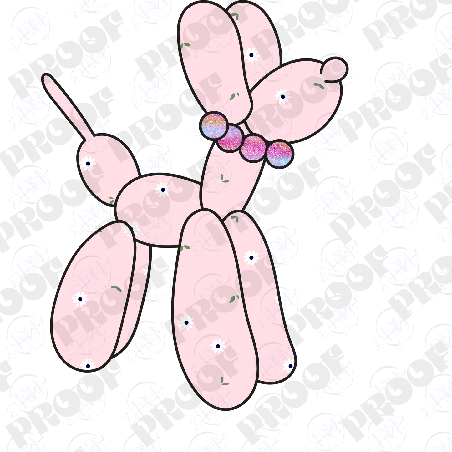 Balloon Dog Flowers (Multiple Options Apparel)