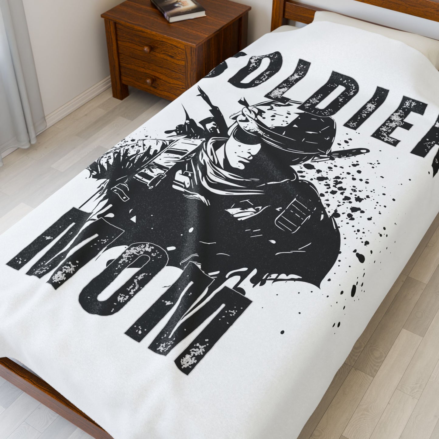 Personalized Soldier Mom Velveteen Plush Blanket