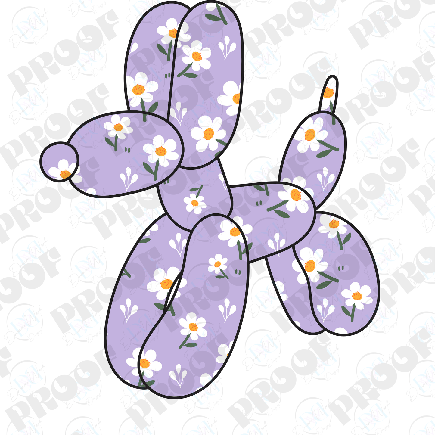 Balloon Dog Flowers (Multiple Options Apparel)
