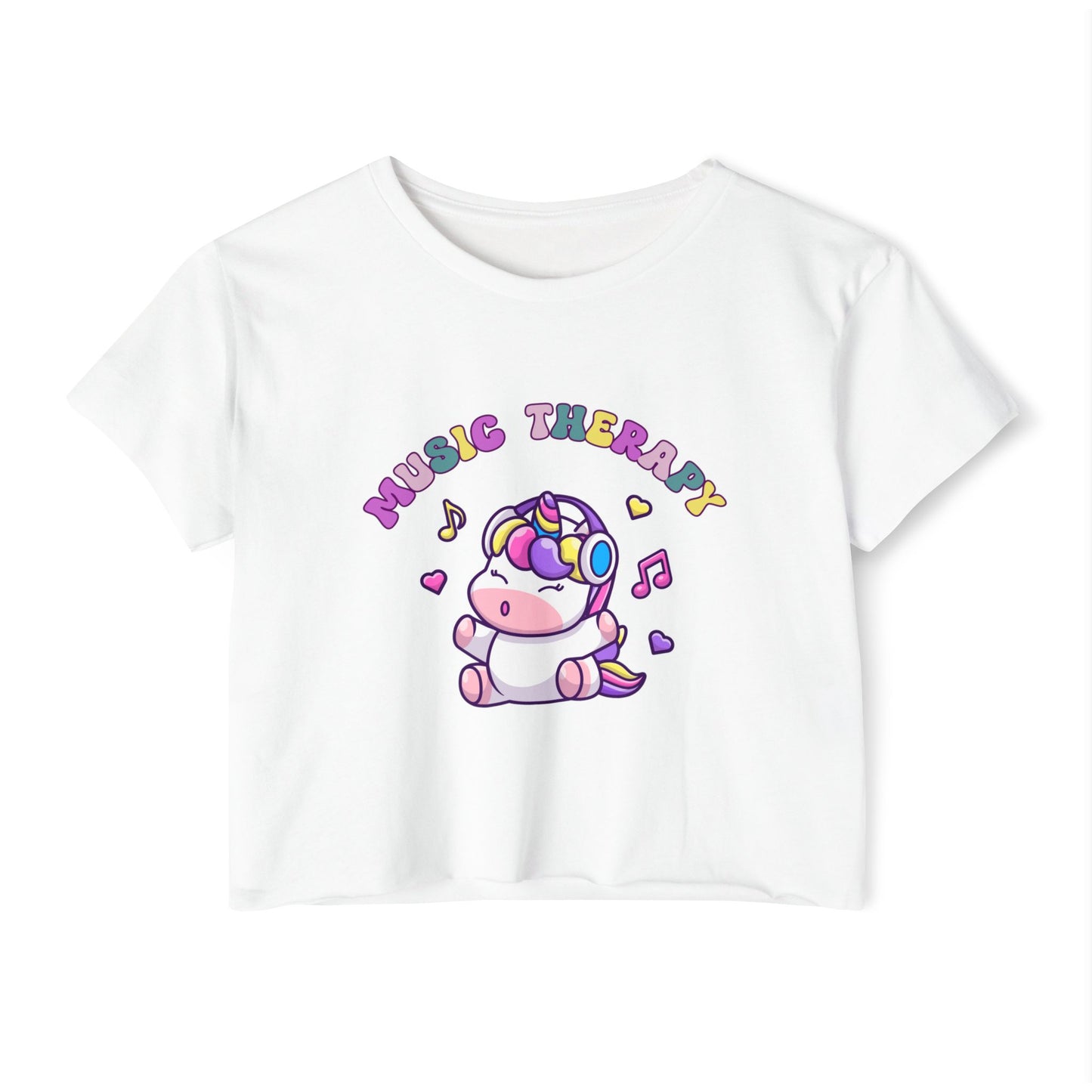 Music Therapy Unicorn Crop Top