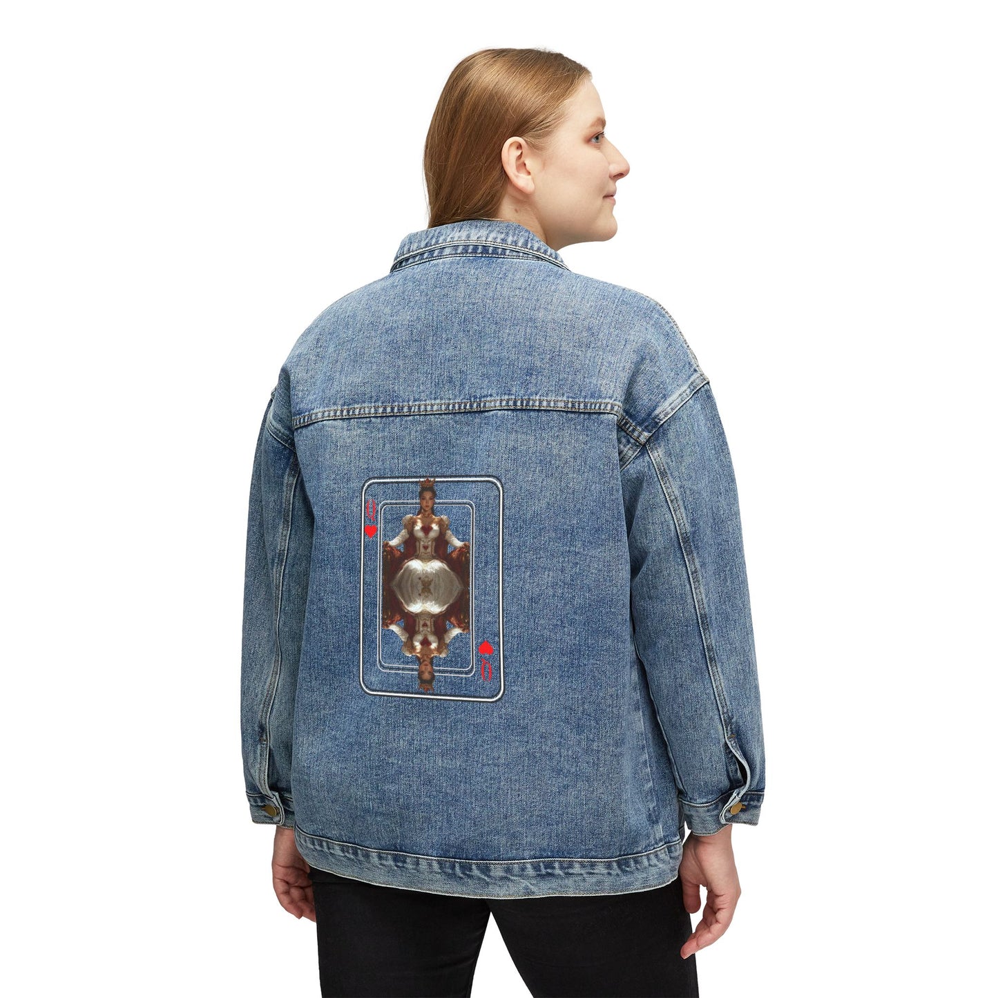 Queen of Hearts Vintage Women's Denim Jacket