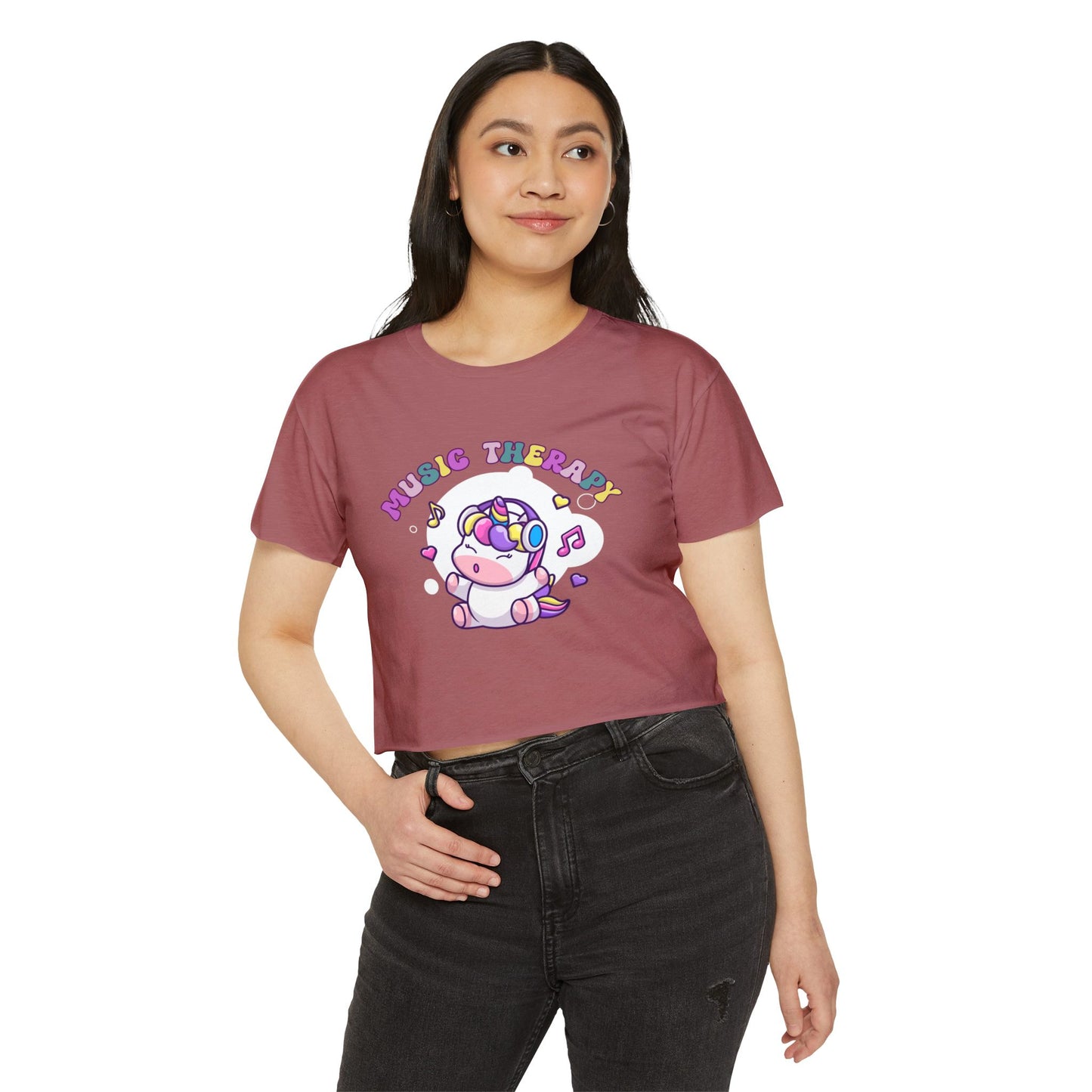 Music Therapy Unicorn Crop Top