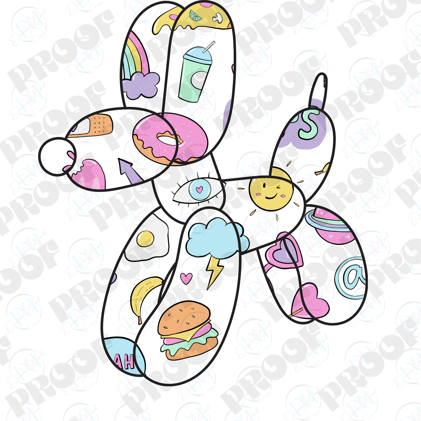 Balloon Dog Flowers (Multiple Options Apparel)