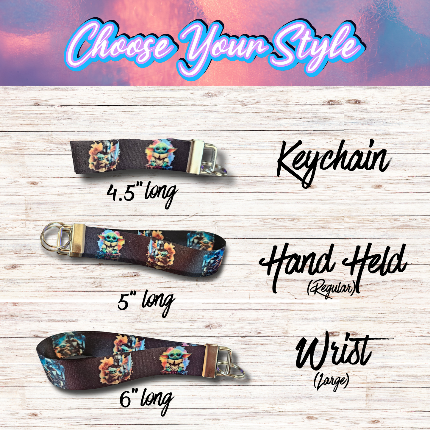 Baby Yoda Keychain / Wrist Lanyard